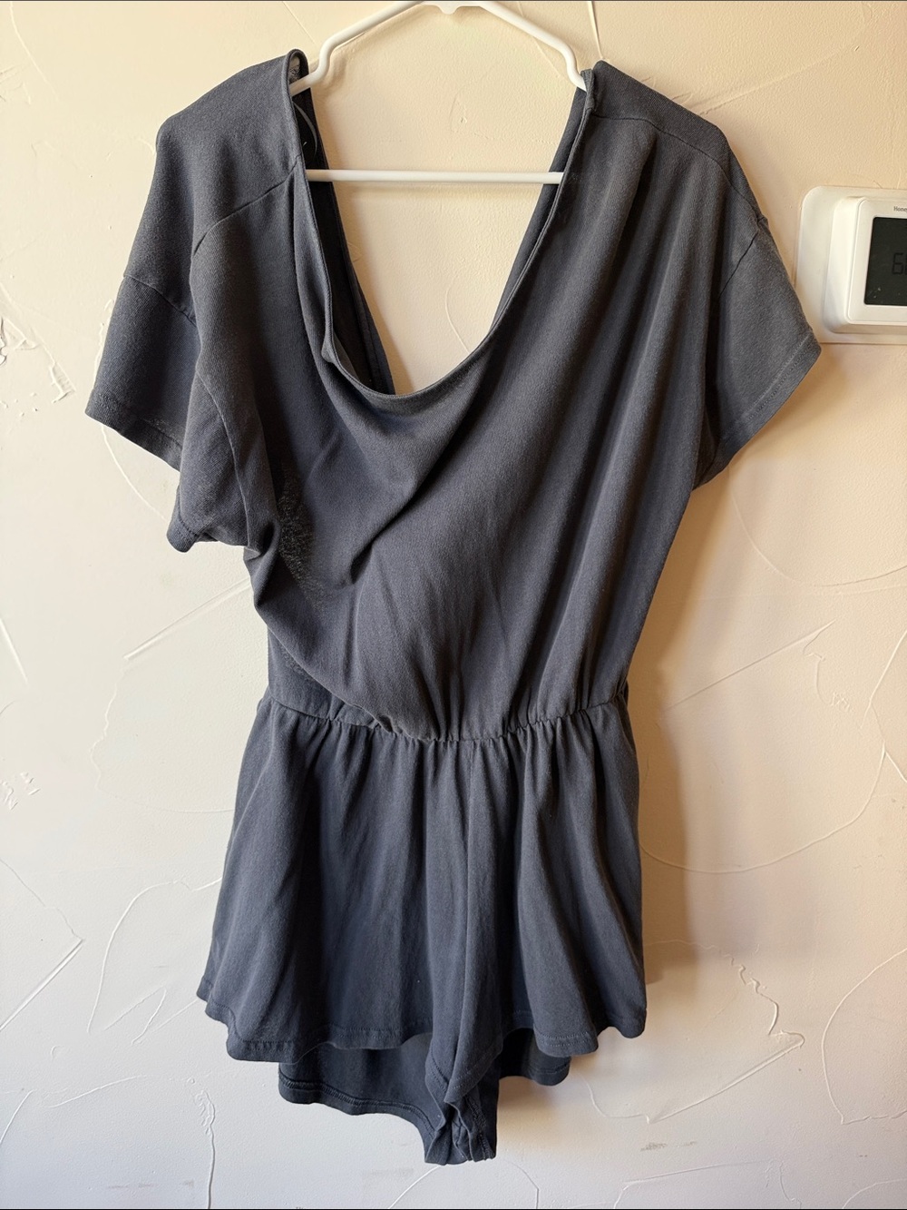 Free People Charcoal Gray Elastic-Waist Dolman Tunic